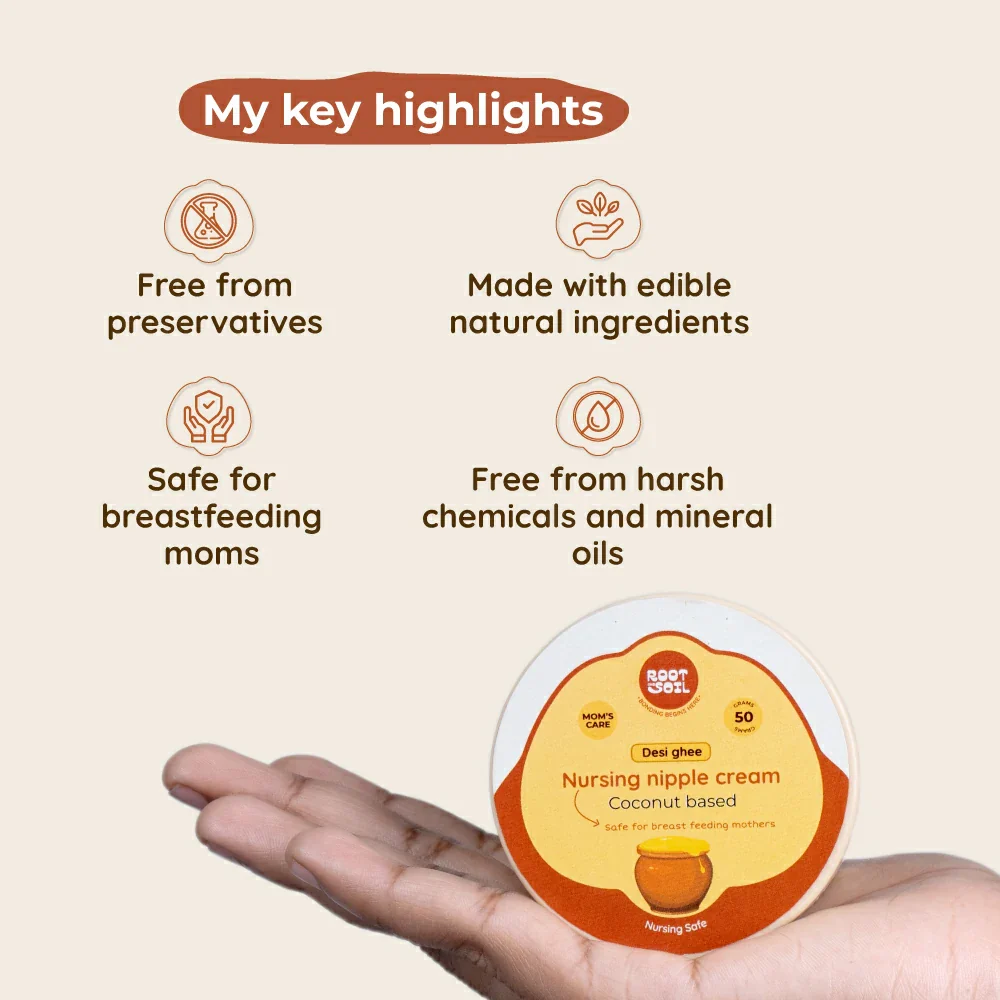 Nursing Nipple Balm (With Desi Ghee) | Soothes Sore & Cracked Nipples - Breastfeeding Safe | 50 g - Image 4