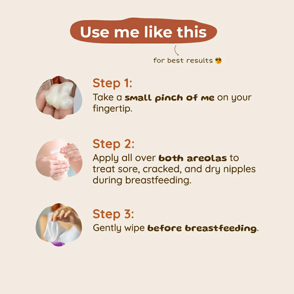 Nursing Nipple Balm (With Desi Ghee) | Soothes Sore & Cracked Nipples - Breastfeeding Safe | 50 g - Image 5
