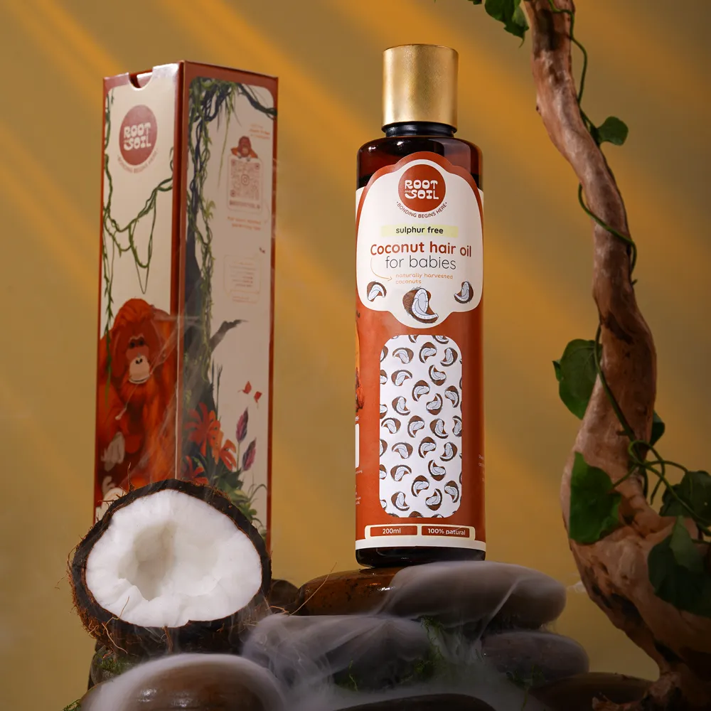 Baby Natural Coconut Hair Oil for Hair Growth, Cradle Cap & Dry Scalp Relief | Cold Pressed  | 0+ m - Image 11