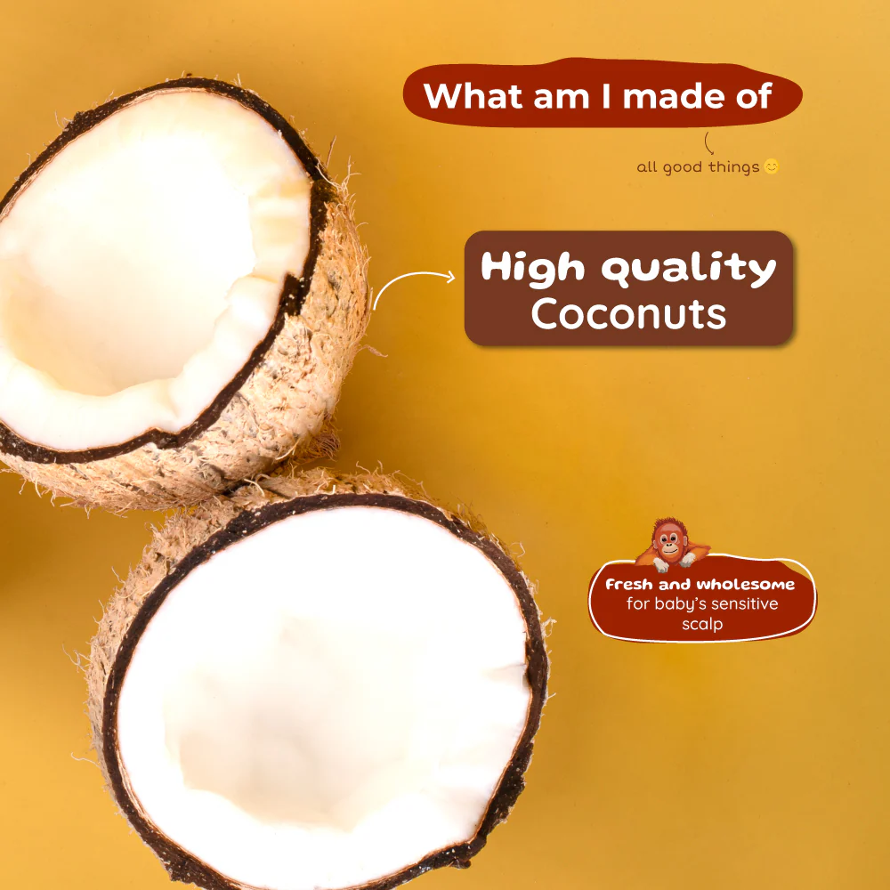 Baby Natural Coconut Hair Oil for Hair Growth, Cradle Cap & Dry Scalp Relief | Cold Pressed  | 0+ m - Image 3