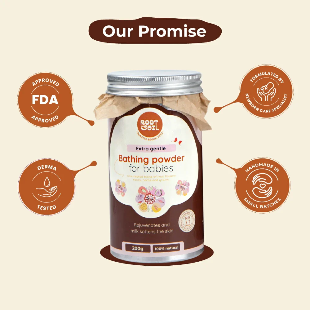 Extra Gentle Baby Bathing Powder | Time-tested blend of Real Flowers, Herbs & Grains | 0 m To 8 y  | 200 g - Image 7