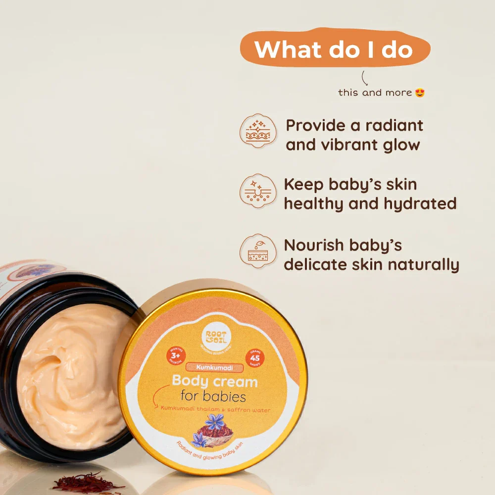 Kumkumadi Body Cream | Radiant & Glowing Baby Skin | 3 m to 8 y | 45 g - Image 3