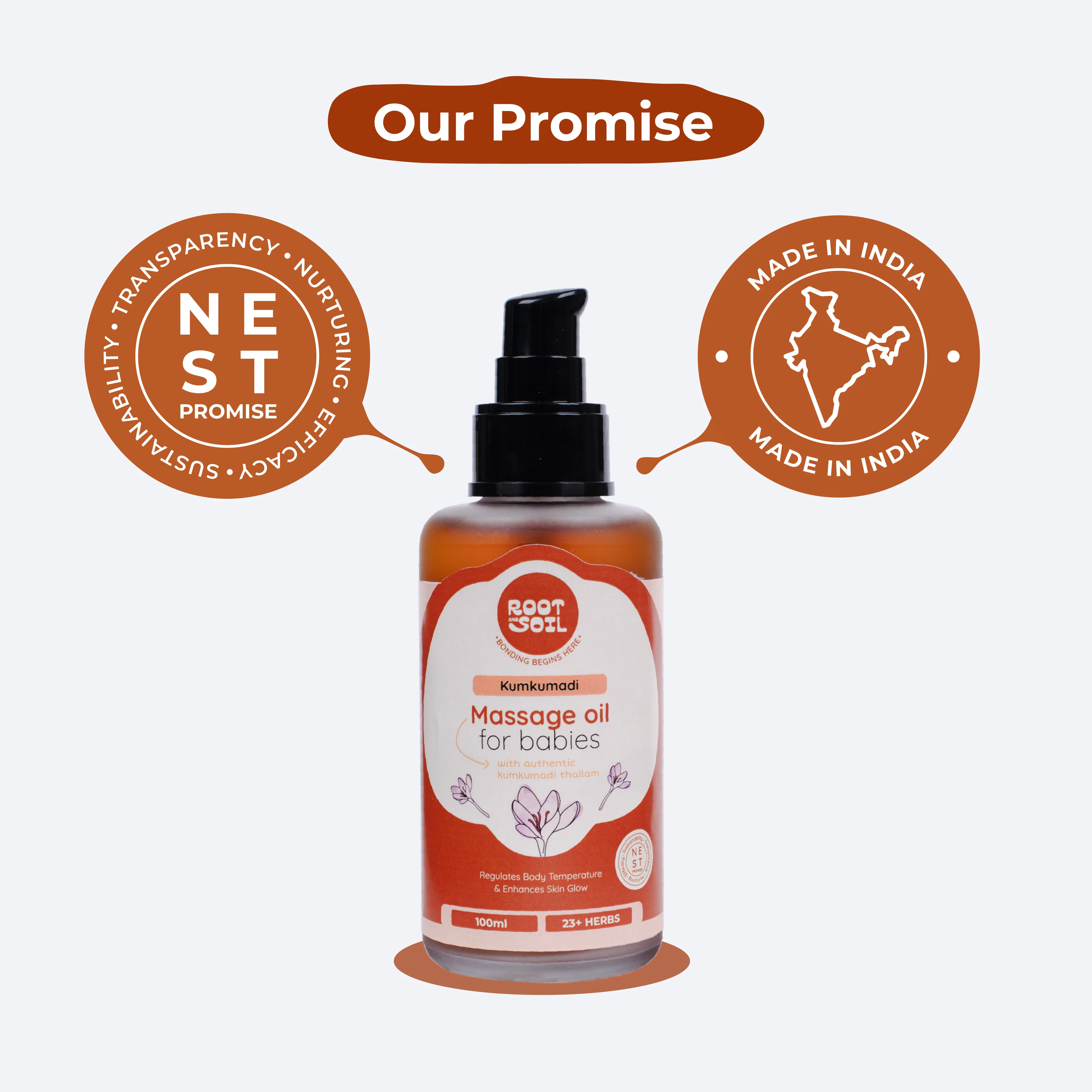 Kumkumadi Baby Massage Oil | Regulates body temperature | 3+ m | 100 ml - Image 6