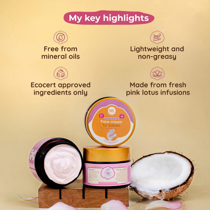 Pink Lotus & Coconut Milk Face Cream | Soft & Healthy Baby Skin | 0 m - 8 y | 45 g - Image 4