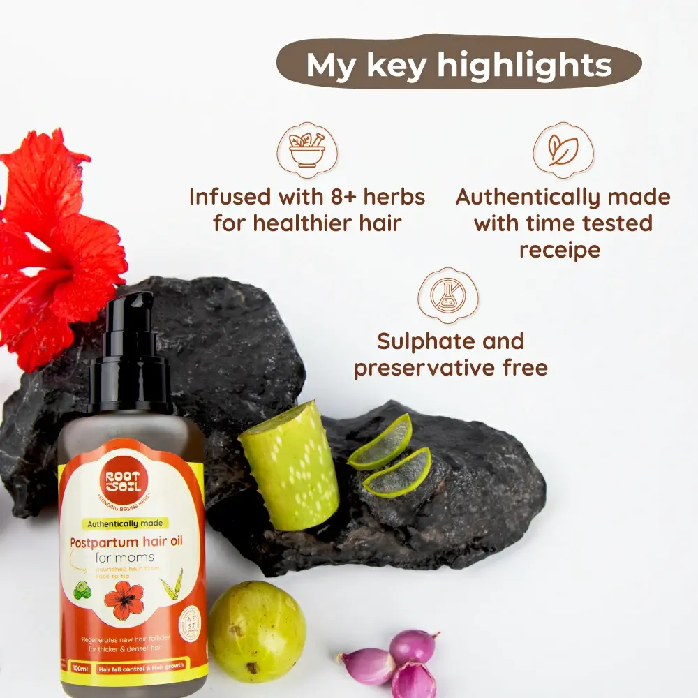 Postpartum Hair Oil For Moms | Hairfall Control & Hair Growth Support | 100 ml - Image 4