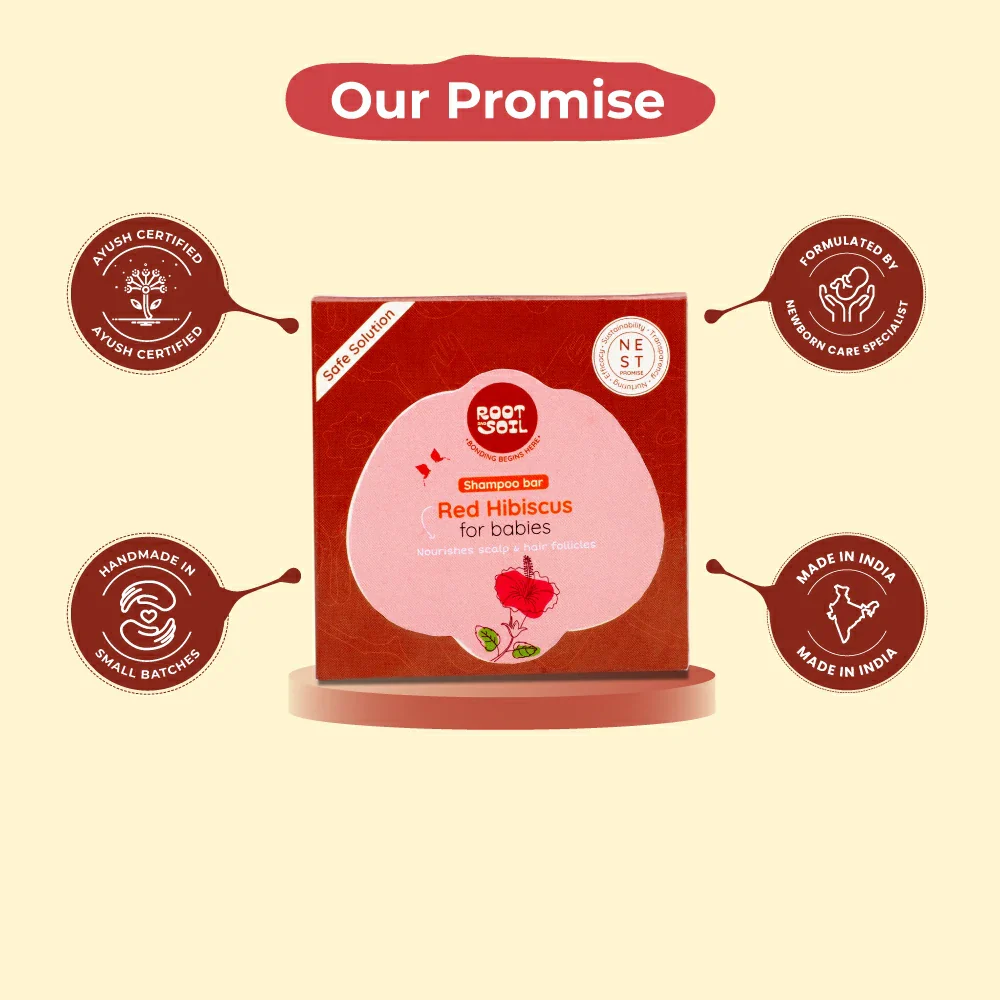 Red Hibiscus Shampoo Bar For Babies | Hair Strengthening & Growth | 100 g | 0+ M - Image 7