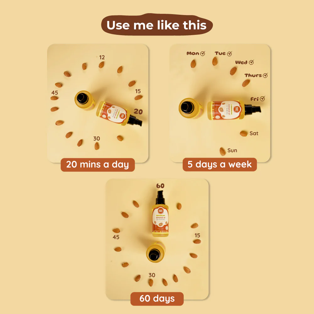 Wood-Pressed Sweet Almond Oil For Babies | Organic & 100% Pure | Healthy & Glowy Baby Skin  | 0+ m - Image 6