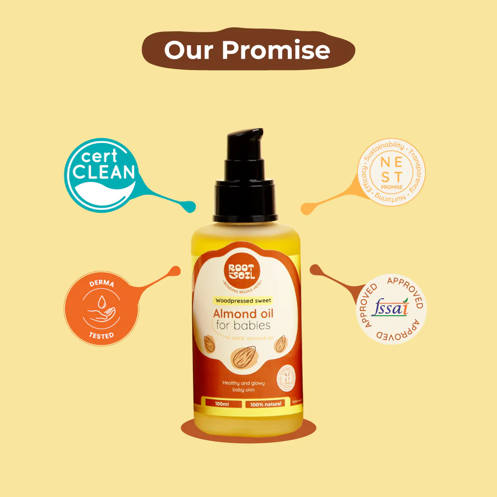 Wood-Pressed Sweet Almond Oil For Babies | Organic & 100% Pure | Healthy & Glowy Baby Skin  | 0+ m - Image 7