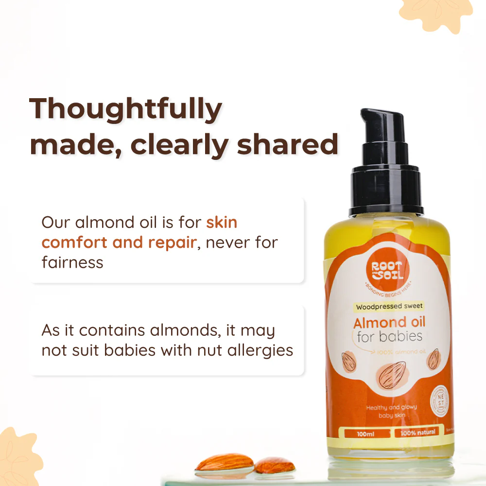 Wood-Pressed Sweet Almond Oil For Babies | Organic & 100% Pure | Healthy & Glowy Baby Skin  | 0+ m - Image 8